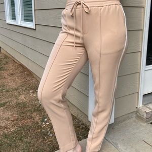 slim straight nine west beige pants